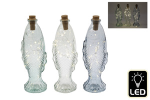 8X28cm LED Glass Fish Bottle