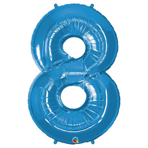 Balloon Number 8 Blue 86cm