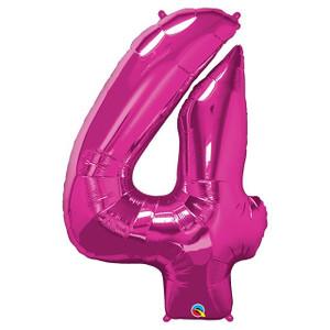 Number 4 Foil Balloon Magenta 86 cm