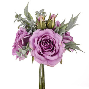 Darcie Bouquet Lilac Rose And Fern 28cm