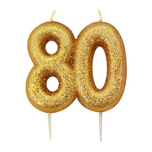 Birthday Candle Gold 80