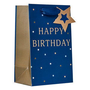Happy Birthday Blue Small Bag