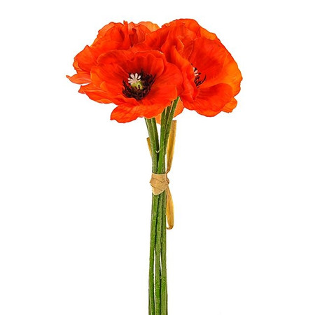 Poppy Bundle Orange X6 Heads 29Cm - Country Baskets