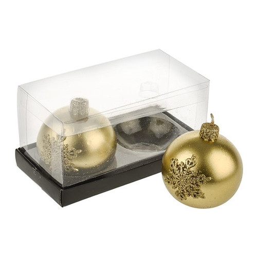 Candle Bauble Set Gold 7 cm 2 Pack