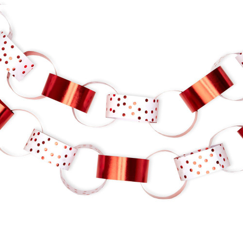 Paper Chains Red And White Dots