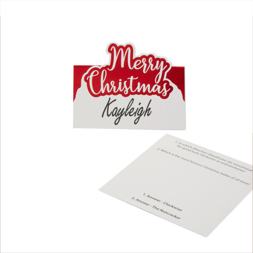 Merry Christmas Trivia Cards Red And White Dots