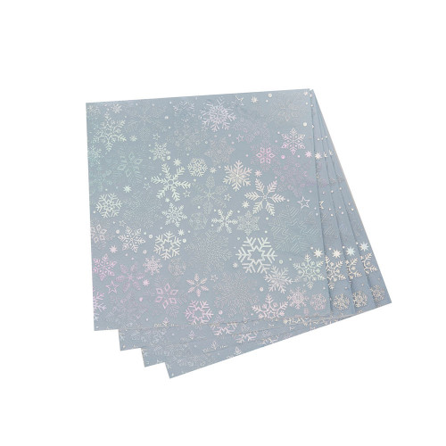 Iridescent Snowflake Napkin Pk16 from Country Baskets