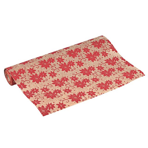Jute Roll Print Red Floral 5M from Country Baskets