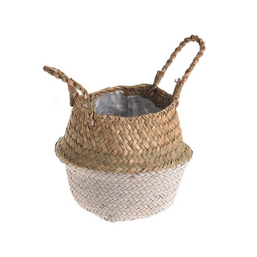 Grey and Natural Belly Basket 11.5 cm