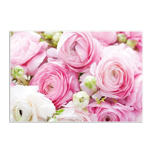 Oasis Folded Cards White And Pink Ranunculus