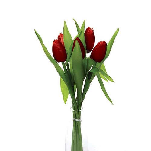 Artificial Tulip Bunch Red 36 cm