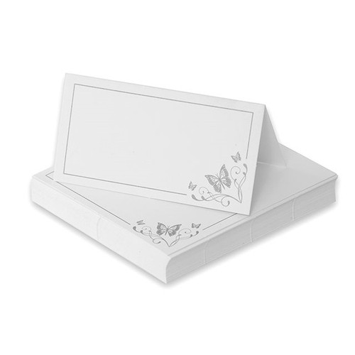Silver Butterfly Place Cards 50 Pack