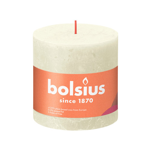 Bolsius Rustic Shine Pillar Candle 100 x 100 - Soft & Pearl