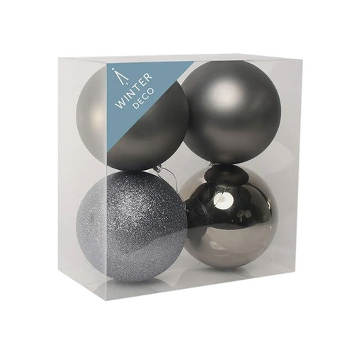 Pewter 12cm Shatterproof Baubles x 4 from Country Baskets