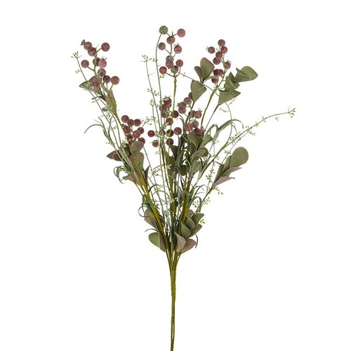 English Heath Berry Leaf Bunch Dusty Pink 45 cm