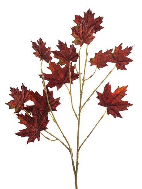 Artificial Maple Leaf Spray Red 71 cm