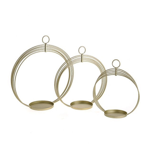 Metal Circle Candle Centrepiece 3 Set