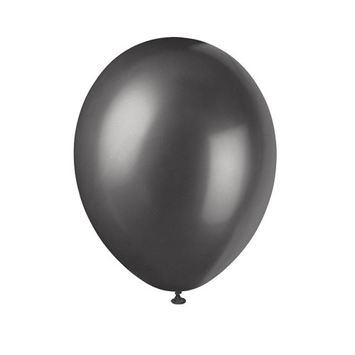 Latex Balloons Black Pack of 8