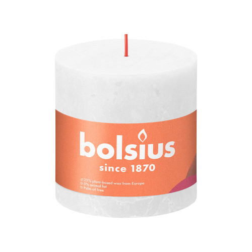 Bolsius Rustic Shine Pillar Candle 100 x 100 - Cloudy White