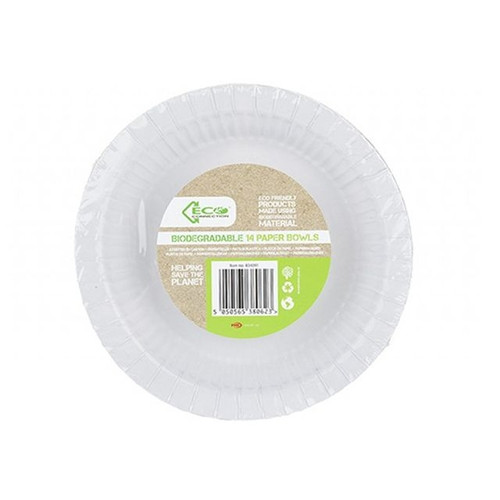 Paper Bowls Eco Connection 14Pk White