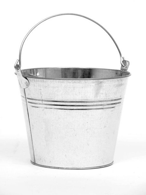 Zinc Bucket Silver 15 cm