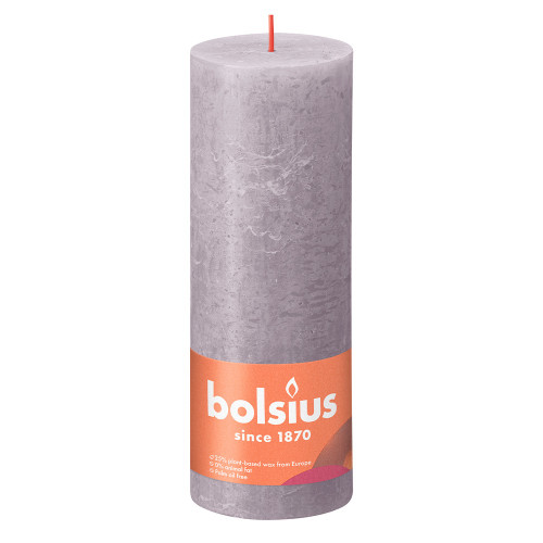 Bolsius Rustic Shine Pillar Candle 190 x 68 - Frosted Lavender