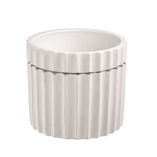 Abigail White Cement Pot 12.5 cm from Country Baskets
