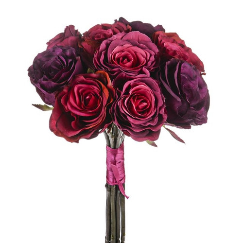 Artificial Rose Bundle 44 cm Wine