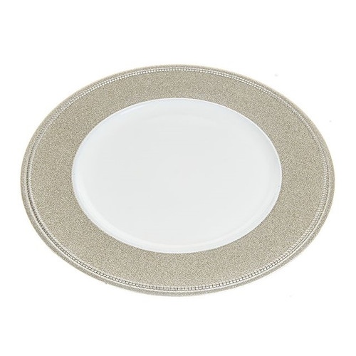 Charger Plate White & Champagne 33 cm from Country Baskets