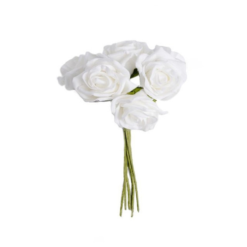 Cottage Rose Bunch White 19 cm