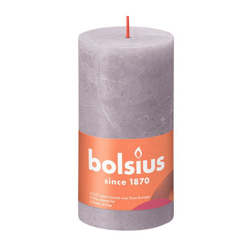 Bolsius Rustic Shine Pillar Candle 130 x 68 - Frosted Lavender