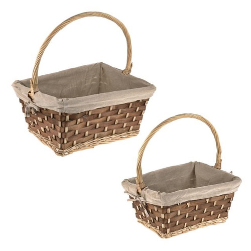 Set Of 2 Red Willow Baskets