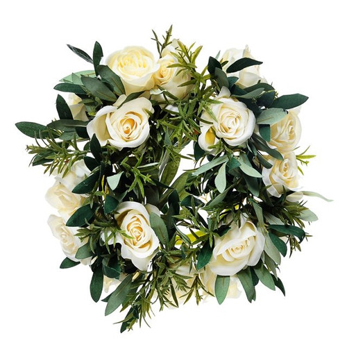 Artificial Eternity Table Candle Ring Cream 33 cm from Country Baskets