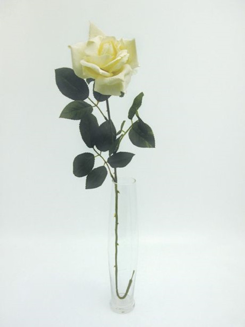 Artificial Premium Cream Single Stem Rose 71 cm