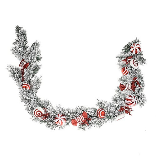 Candy Cane Snow Garland 180 cm