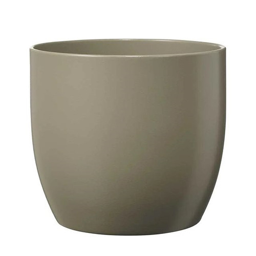 Basel Fashion Ceramic Pot Matt Light Grey H15 cm from Country Baskets