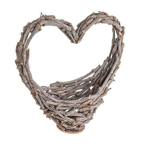 Dove Heart Basket Grey 40 cm