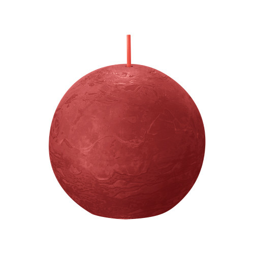 Bolsius Rustic Ball Candle 76mm - Delicate Red from Country Baskets
