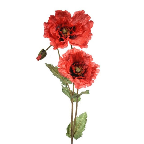 Artificial Premier Poppy Spray Red 86 cm