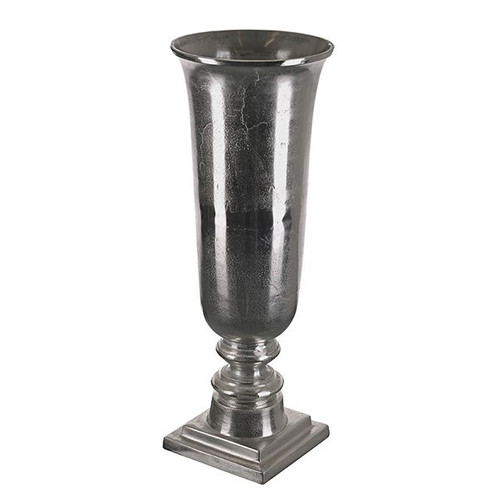 Aluminium Vase Rough Silver 60 cm
