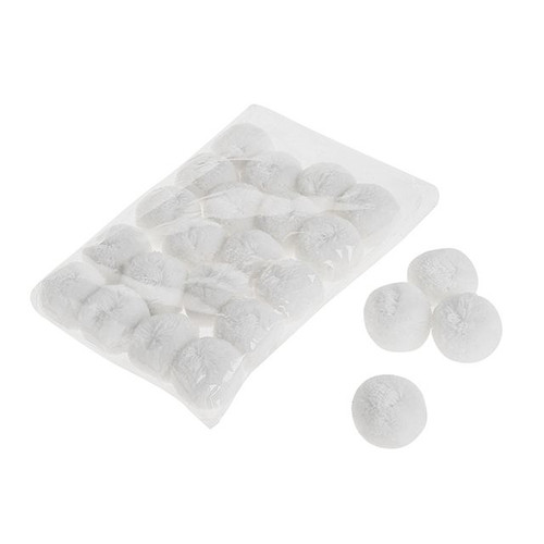 Mini Pom Poms White 3Cm Set Of 24