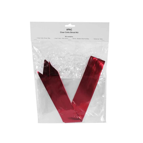 Clear Cello Shred Kit (Shred/Film/Red Bow) from Country Baskets