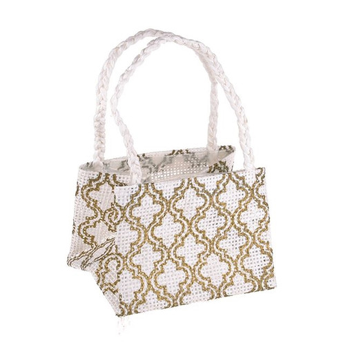 Geometric Festive Jute Pot Gold 9 cm from Country Baskets