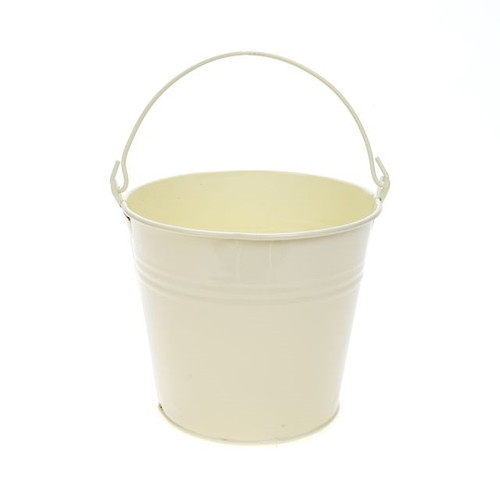 Zinc Bucket Cream 12.5 cm from Country Baskets