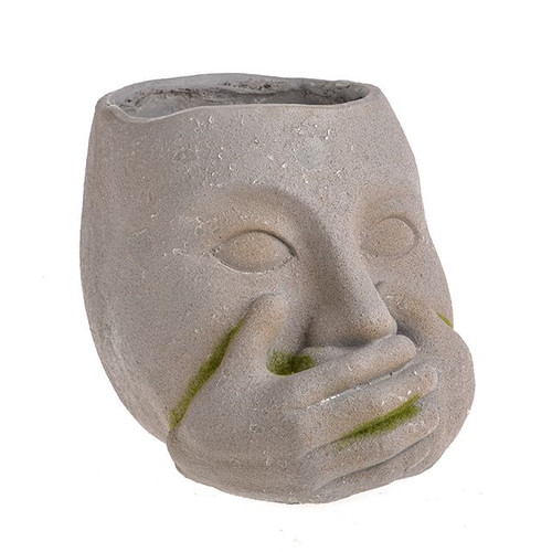 Enchanted Speak No Evil Aged Head Planter from Country Baskets