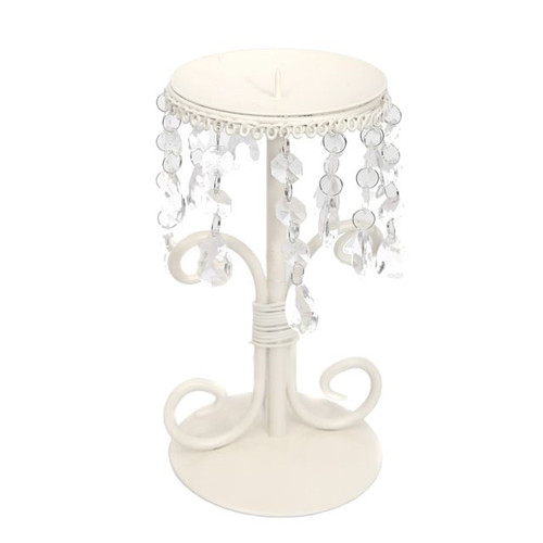 Metal Candle Stand with Acrylic Droplet Detail 20 cm