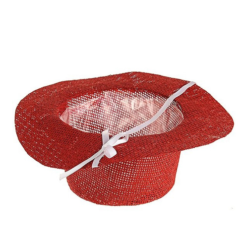 Flower Jute Pot Red 24 cm from Country Baskets