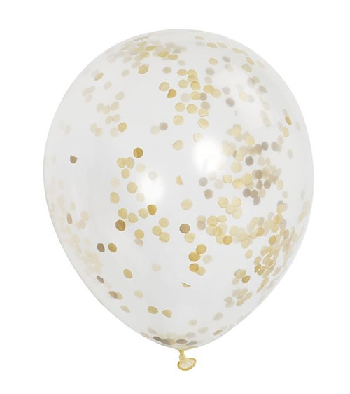 Gold Confetti Balloon Pack Of 6