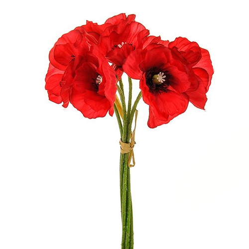 Hand Tied Poppy Bundle Red 29 cm