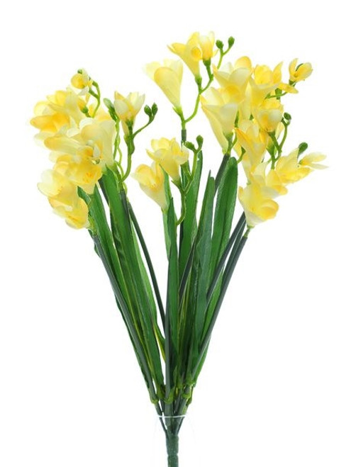 Artificial Freesia Bush Yellow 52 cm